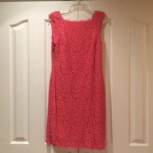 Adrianna Papell lace coral salmon dress